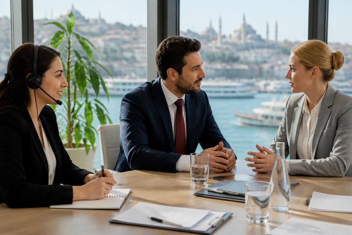 Toplantıda sözlü tercüme yapılan kurumsal görüşme